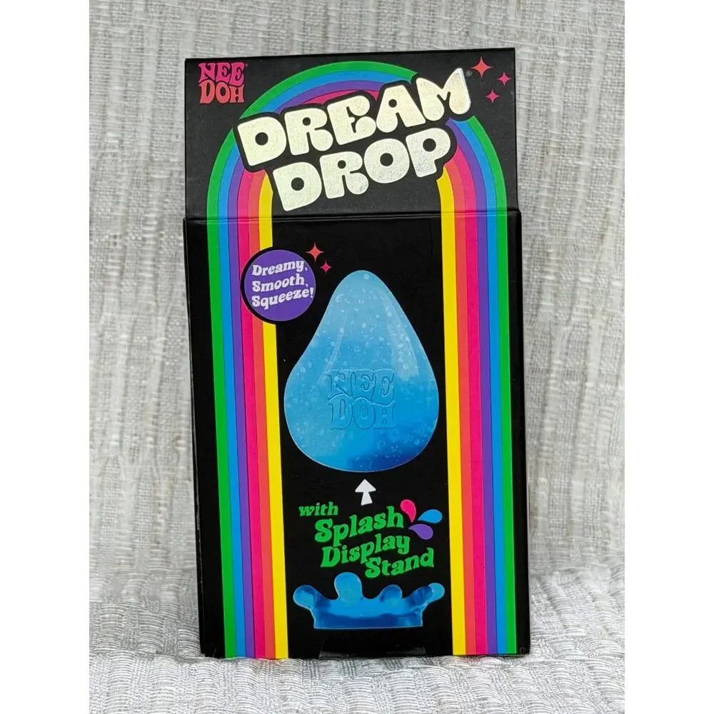 NeeDoh Blue DREAM DROP Glitter Teardrop NEE DOH Squishy 100% Authentic New